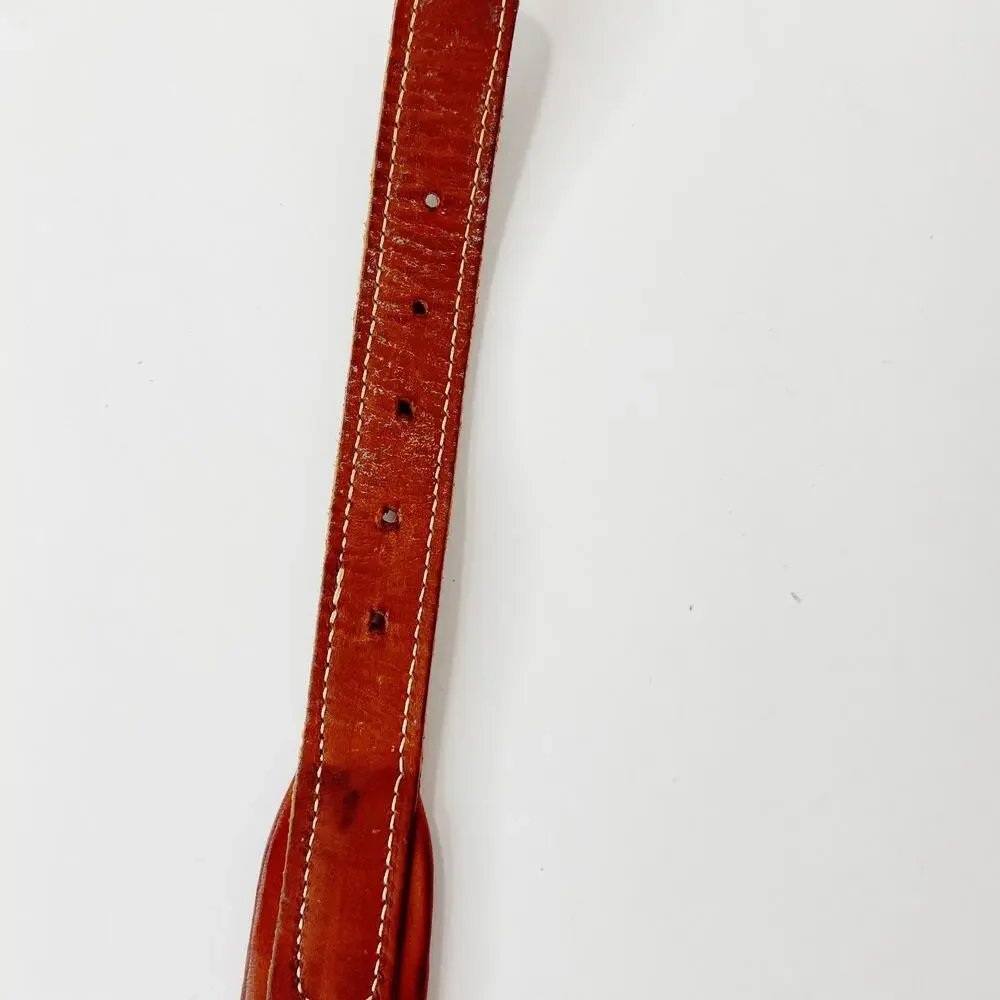 Italian Leather Belt With Green Accents Size Large
